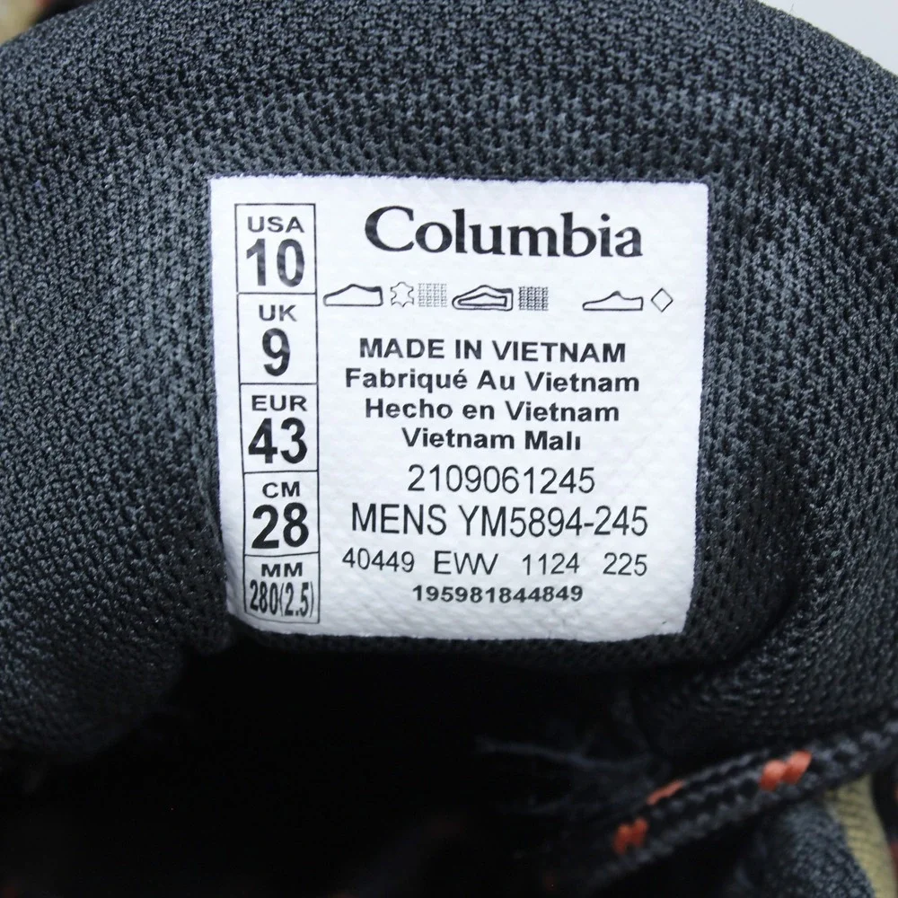 Columbia M Outlander Crest FS Mid Waterproof Hiking Boots - Size 10 US / 9 UK